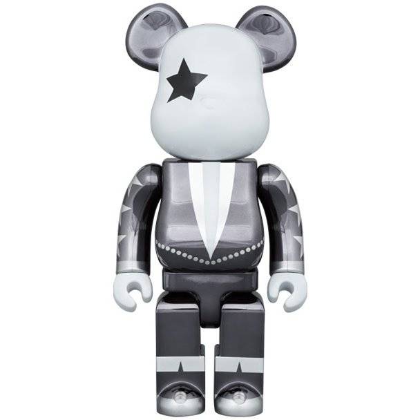 1000% Bearbrick KISS Star Child Chrome Edition by Medicom Toys.