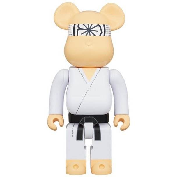 400% Bearbrick Cobra Kai figure wearing Miyagi-Do Karate uniform and headband
