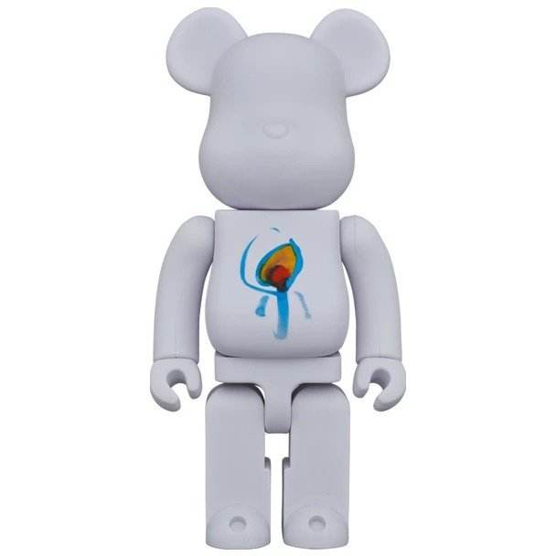 400% Bearbrick Nujabes Hydeout Logo collectible figure by Medicom Toys with logo on front.