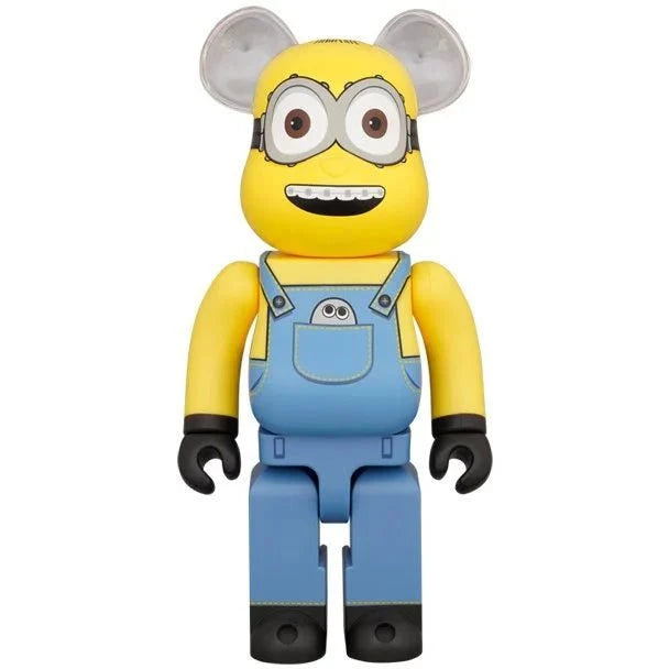 400% Bearbrick Otto Minions figure with glasses and overalls.