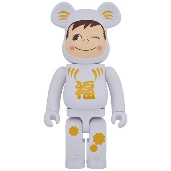 1000% Bearbrick Daruma x Poko-chan White Harmony limited edition figure.