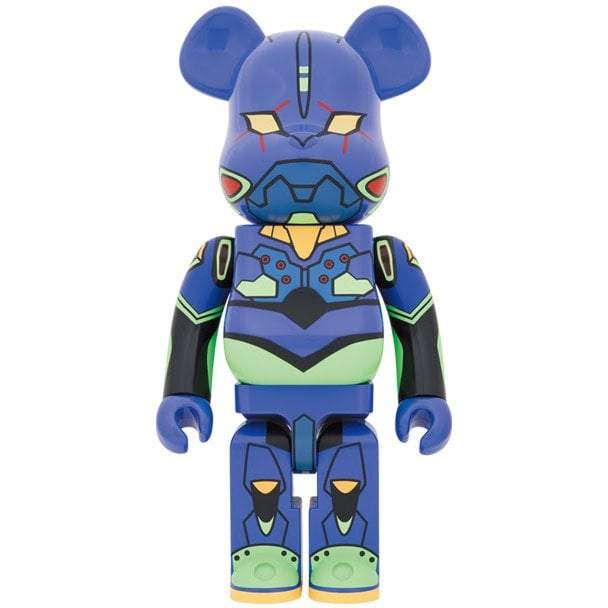 1000 Bearbrick Evangelion EVA Unit 01 collectible figure with shiny finish and detailed design