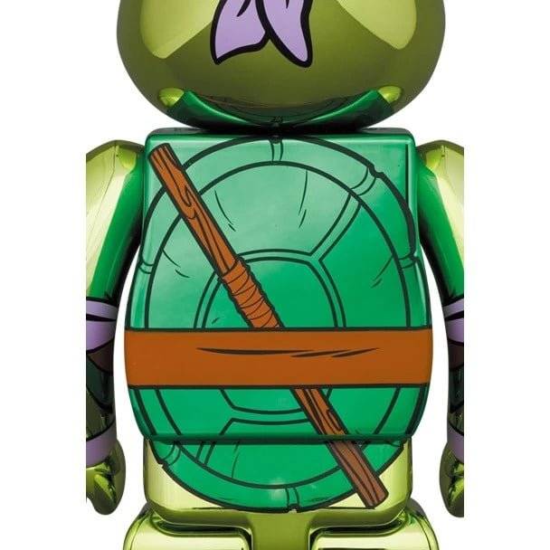 400% & 100% Bearbrick Sæt - Donatello Chrome (Teenage Mutant Ninja Tur