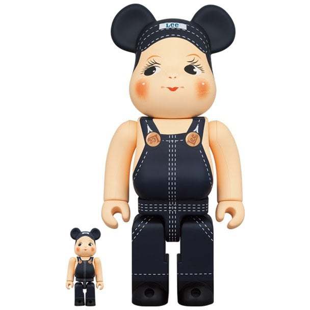 400 & 100 Bearbrick sæt featuring Buddy Lee mascot in Lee Dungarees with bear ears design