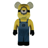 1000% Bearbrick in Minions Stuart costume, 70 cm oversized collectible.
