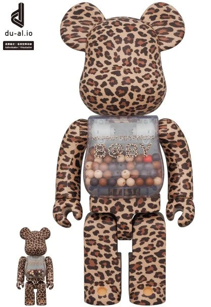 400% & 100% Bearbrick set - My First Bearbrick Baby (Leopard)-Medicom Toy-Bearbrick