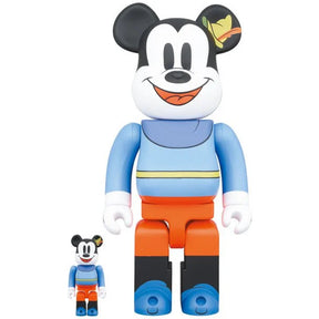 400% & 100% Bearbrick sæt - Mickey Mouse (Brave Little Tailor)