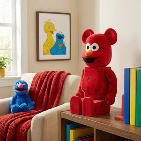 400% & 100% Bearbrick Set - Elmo (Flocked) | 400% & 100% Bearbrick Set - Elmo (Flocked) | Køb hos Bearbrick.dk