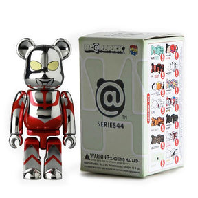 Bearbrick Blindbox Series 44 collectible figure with box featuring various designs.