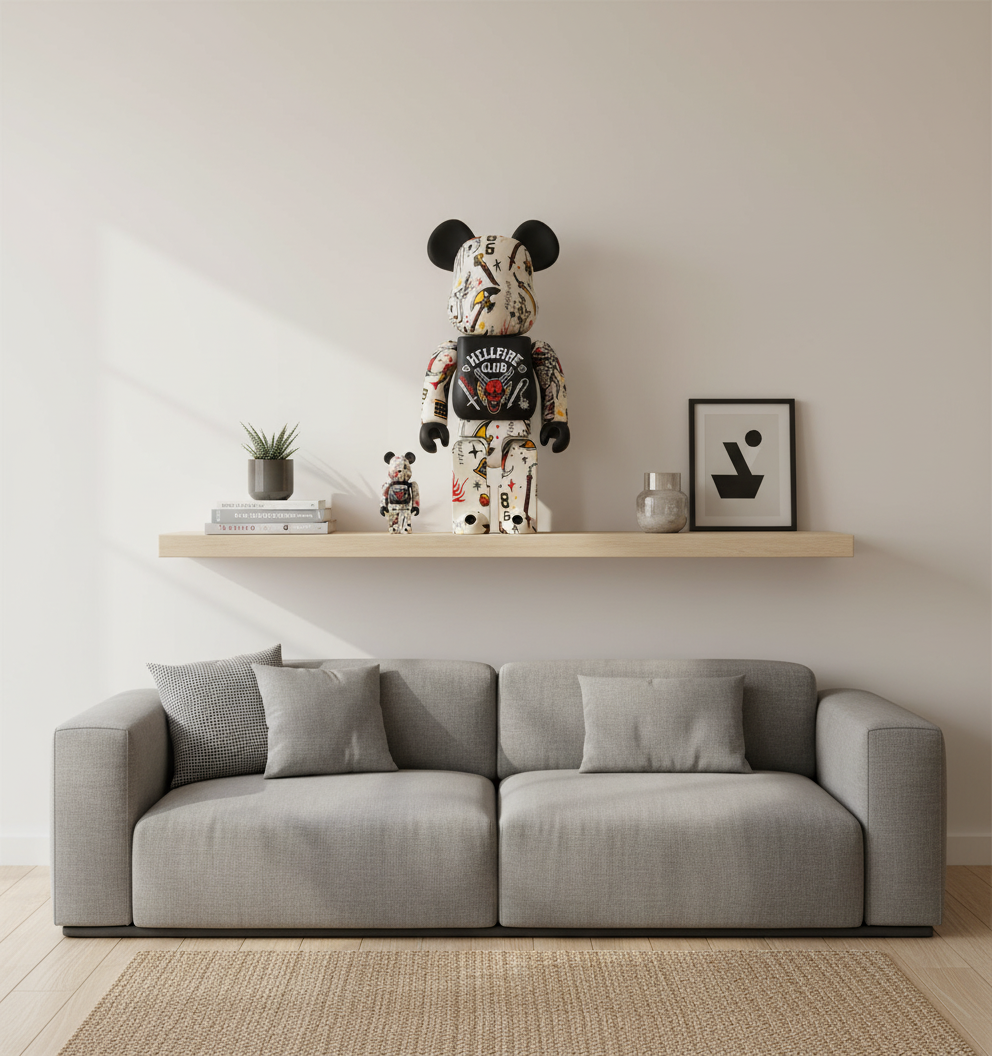 400% & 100% Bearbrick Set - Hellfire Club (Stranger Things)-Medicom Toy-Bearbrick