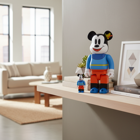 400% & 100% Bearbrick sæt - Mickey Mouse (Brave Little Tailor)-Medicom Toy-Bearbrick