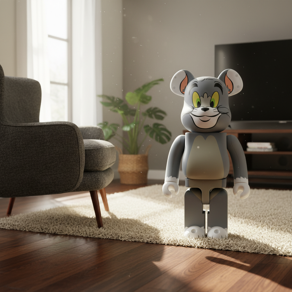 1000% Bearbrick - Tom Flocky edition (Tom & Jerry)-Medicom Toy-Bearbrick