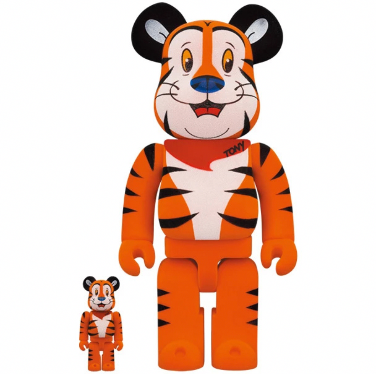 400% & 100% Bearbrick sæt - Tony The Tiger Flocky (Kelloggs)
