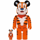 400% & 100% Bearbrick sæt - Tony The Tiger Flocky (Kelloggs)