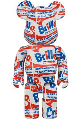 400% & 100% Bearbrick sæt - Andy Warhol (Brillo)