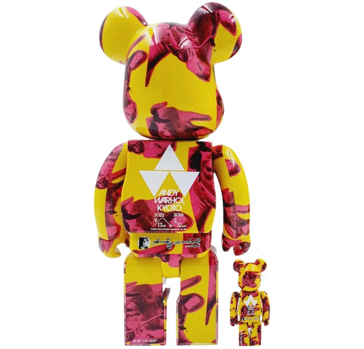 400% & 100% Bearbrick sæt - Andy Warhol (Cow Wallpaper) – Bearbrick.dk