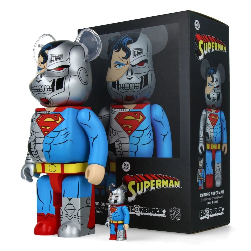 400% & 100% Bearbrick set - Cyborg Superman (The Return of Superman)-Medicom Toy-Bearbrick
