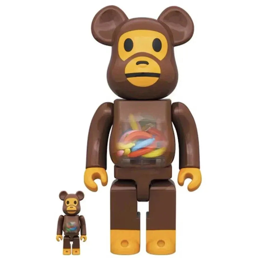 400% & 100% Bearbrick sæt - Baby Milo and Banana by BAPE-Medicom Toy-Bearbrick