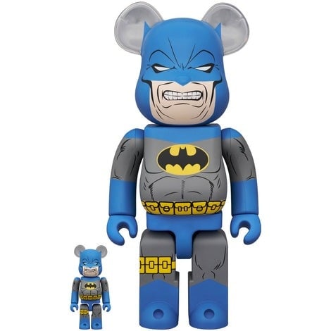 400% & 100% Bearbrick sæt - Batman (The Dark Knight Returns Blue)