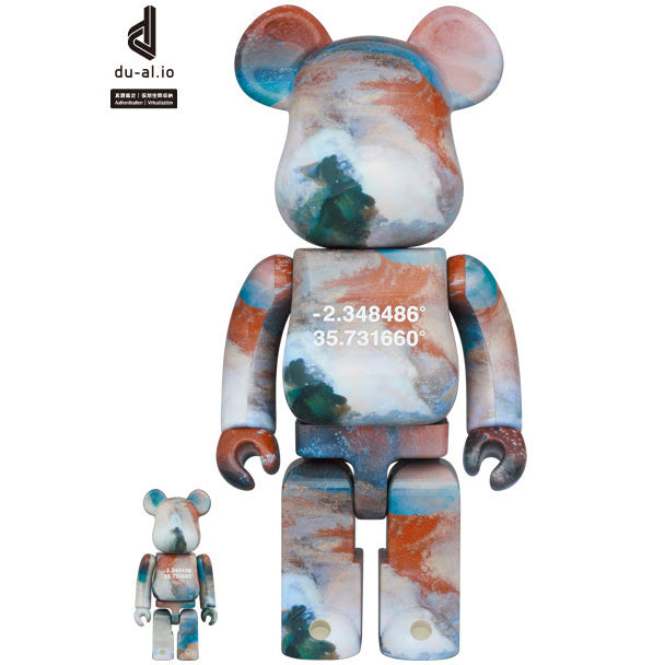 400% & 100% Bearbrick sæt - Barcelona Overview (Benjamin Grant)