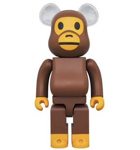 400% Bearbrick Baby Milo by BAPE, Ear Clear Version, collectible figure.